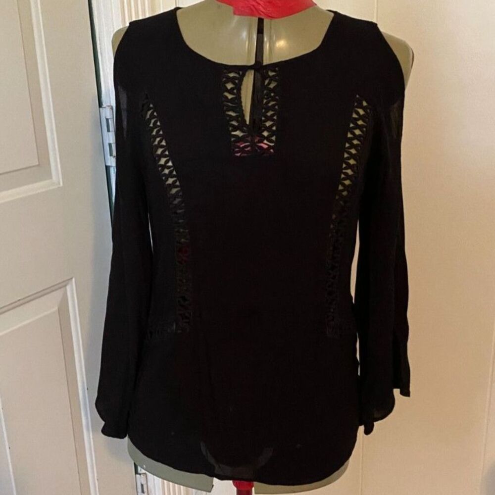 Cato Boho Off the Shoulder Bell Sleeve Scoop Neck Top Size XS